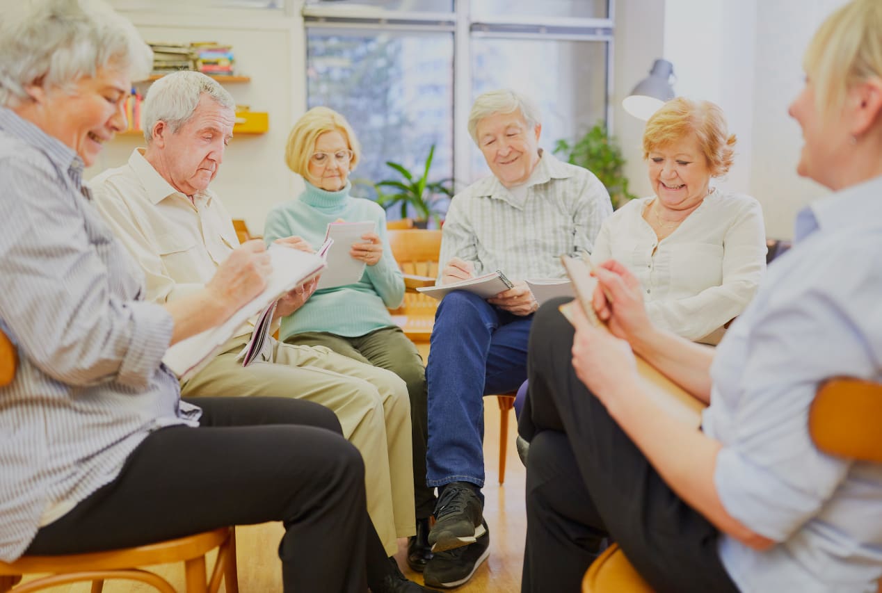 People writing on cruise